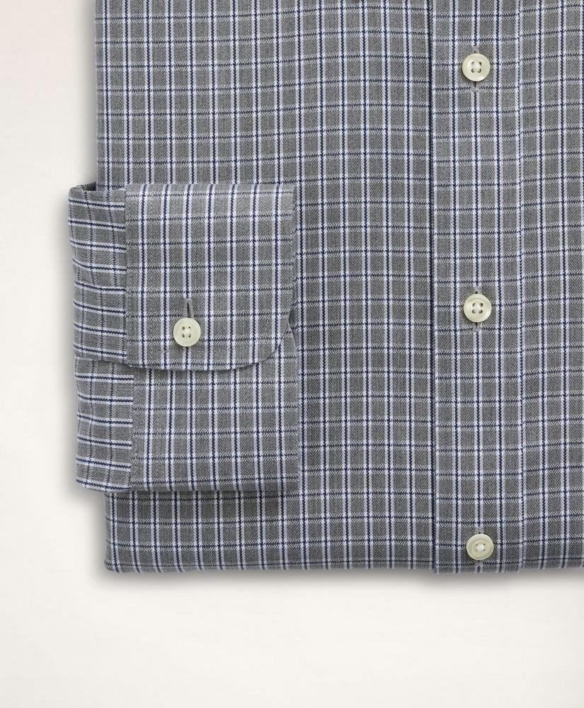 Stretch Milano Slim-Fit Dress Shirt, Non-Iron Twill Mini-Check Button Down Collar, image 4