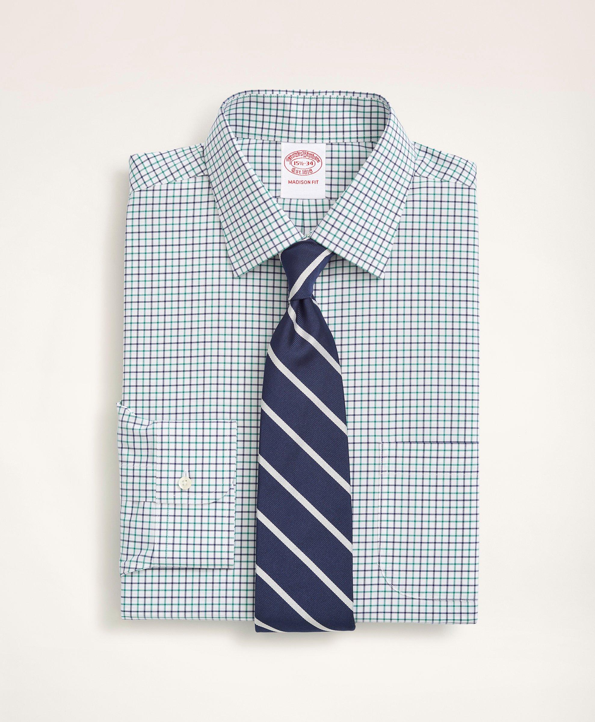 Stretch Madison Relaxed-Fit Dress Shirt, Non-Iron Poplin Ainsley Collar ...