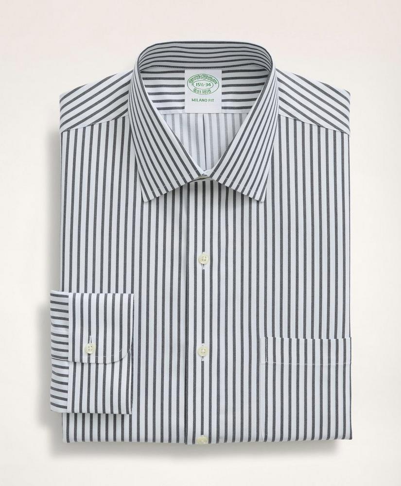 Stretch Milano Slim-Fit Dress Shirt, Non-Iron Twill Stripe  Ainsley Collar, image 3