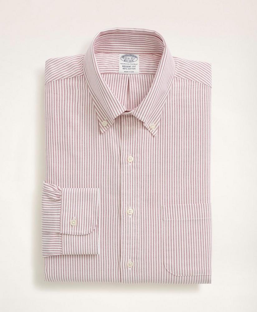 Regent Regular-Fit American-Made Oxford Cloth Button-Down Stripe Dress Shirt, image 3