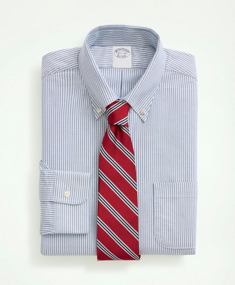 Traditional Fit American-Made Oxford Cloth Button-Down Stripe Dress Shirt, image 1