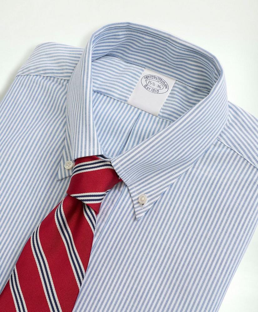 Traditional Fit American-Made Oxford Cloth Button-Down Stripe Dress Shirt, image 2