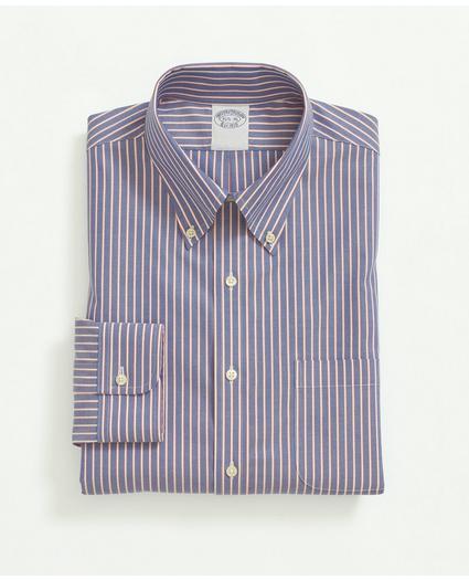 Stretch Supima® Cotton Non-Iron Pinpoint Oxford Button-Down Collar, Outline Stripe Dress Shirt, image 3