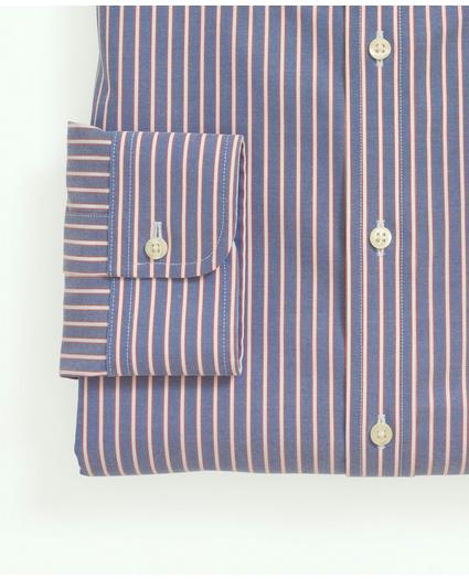 Stretch Supima® Cotton Non-Iron Pinpoint Oxford Button-Down Collar, Outline Stripe Dress Shirt, image 4