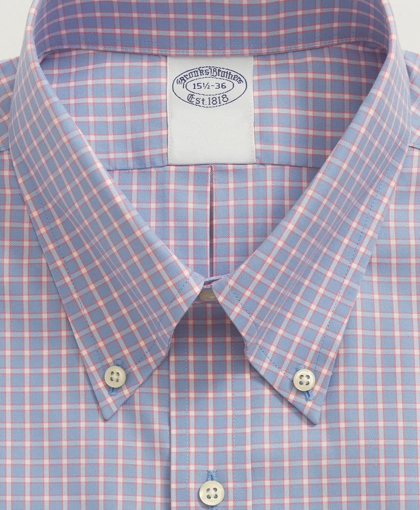 Stretch Supima® Cotton Non-Iron Pinpoint Oxford Button-Down Collar, Outline Check Dress Shirt, image 2