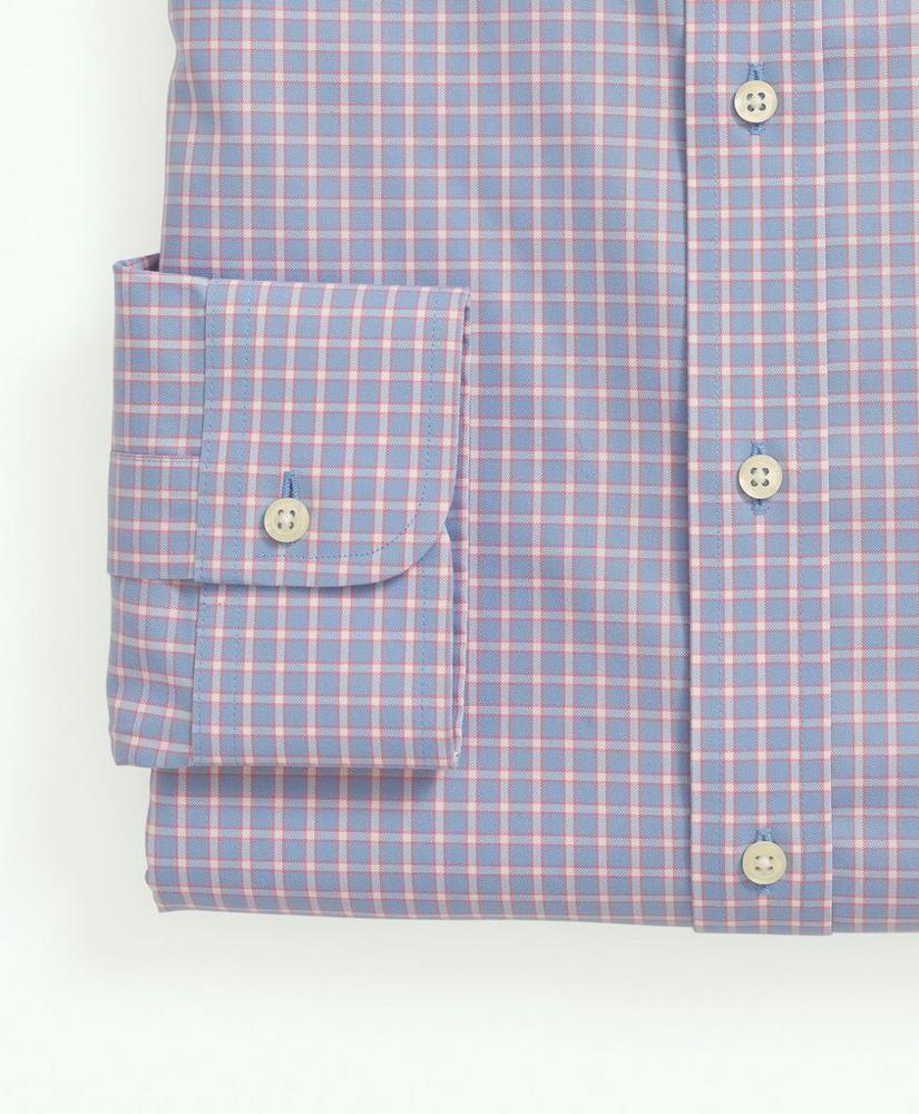 Stretch Supima® Cotton Non-Iron Pinpoint Oxford Button-Down Collar, Outline Check Dress Shirt, image 4