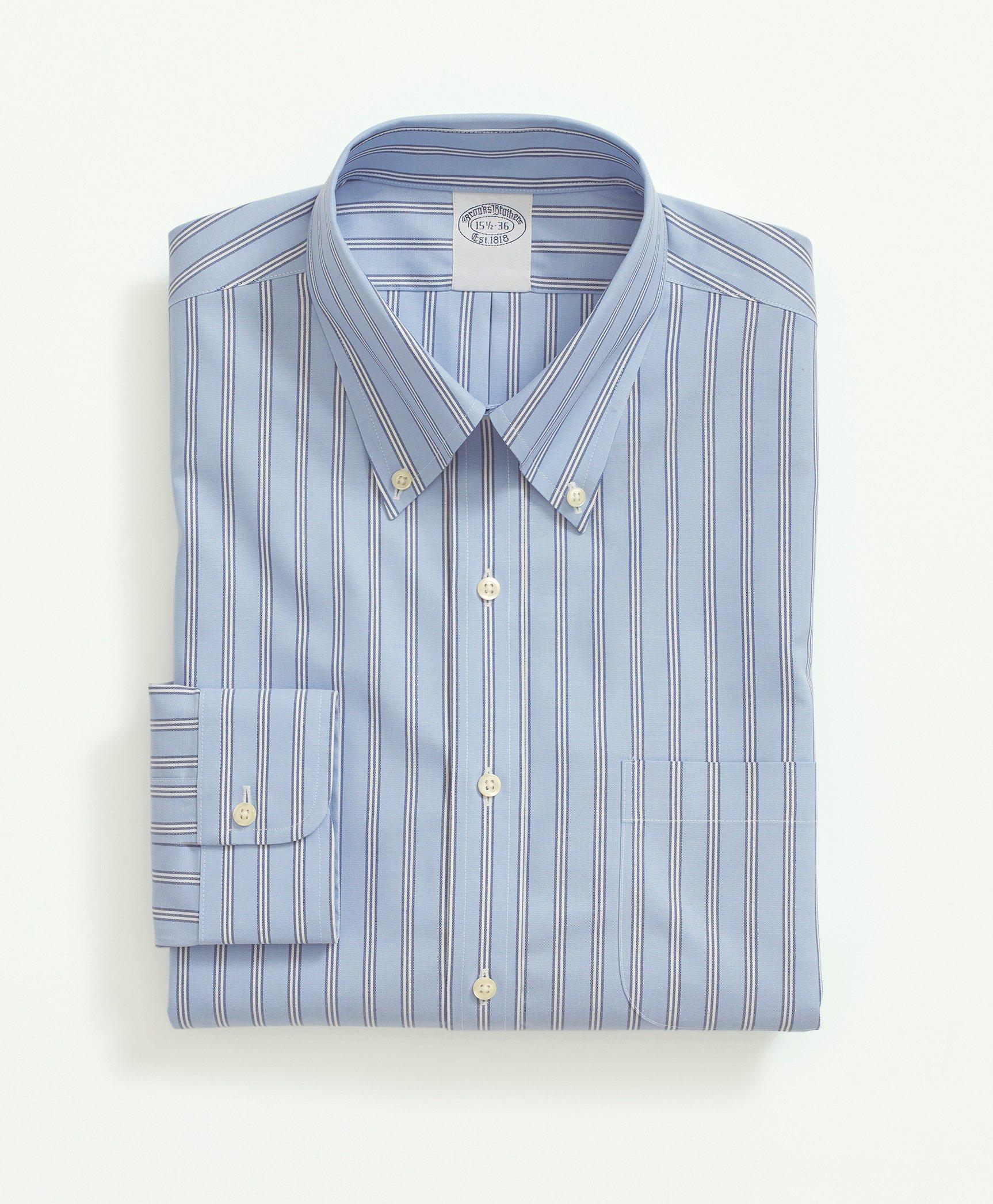 Stretch Supima® Cotton Non-Iron Pinpoint Oxford Button-Down Collar, BB#1  Rep Stripe Dress Shirt