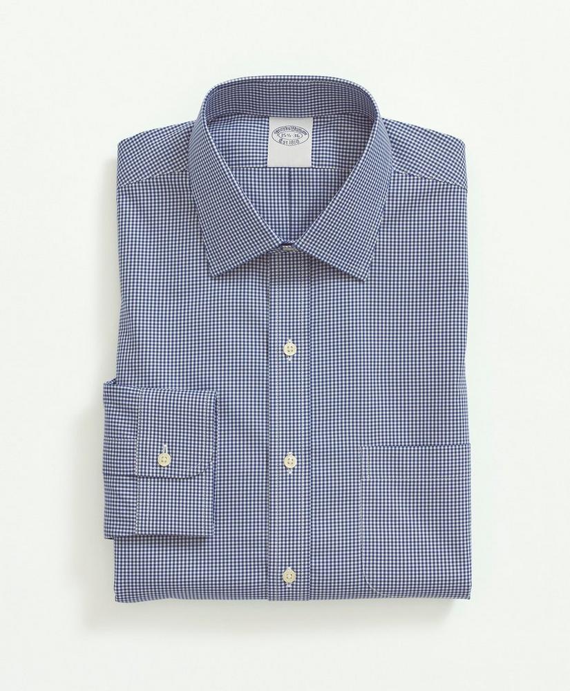 Stretch Supima® Cotton Non-Iron Pinpoint Oxford Ainsley Collar, Gingham Dress Shirt, image 3