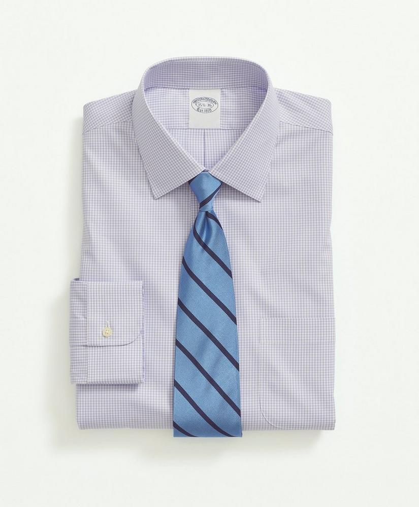 Stretch Supima® Cotton Non-Iron Pinpoint Oxford Ainsley Collar, Gingham Dress Shirt, image 1