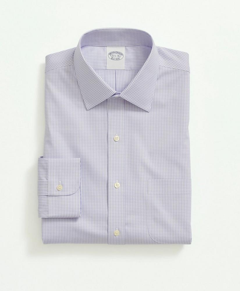 Stretch Supima® Cotton Non-Iron Pinpoint Oxford Ainsley Collar, Gingham Dress Shirt, image 2
