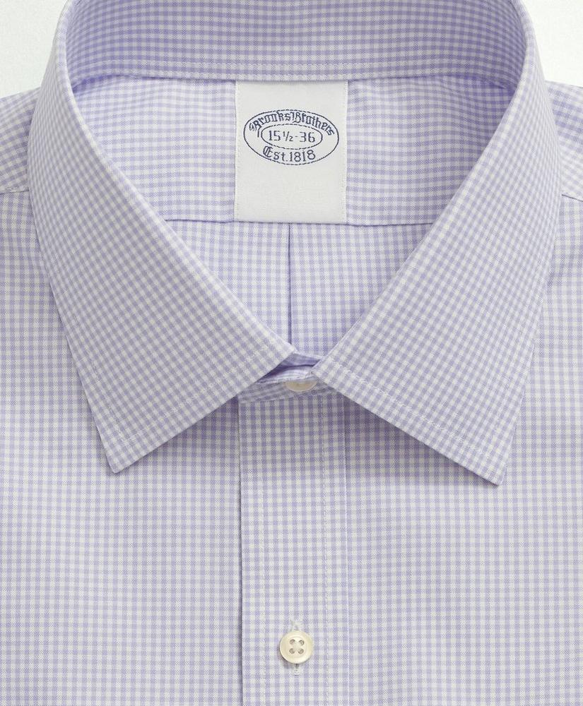 Stretch Supima® Cotton Non-Iron Pinpoint Oxford Ainsley Collar, Gingham Dress Shirt, image 3