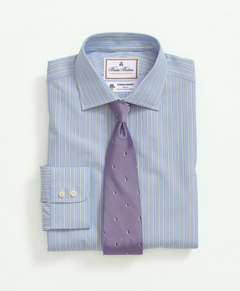 Brooks Brothers X Thomas Mason® Cotton Poplin English Collar, Stripe Dress Shirt, image 1