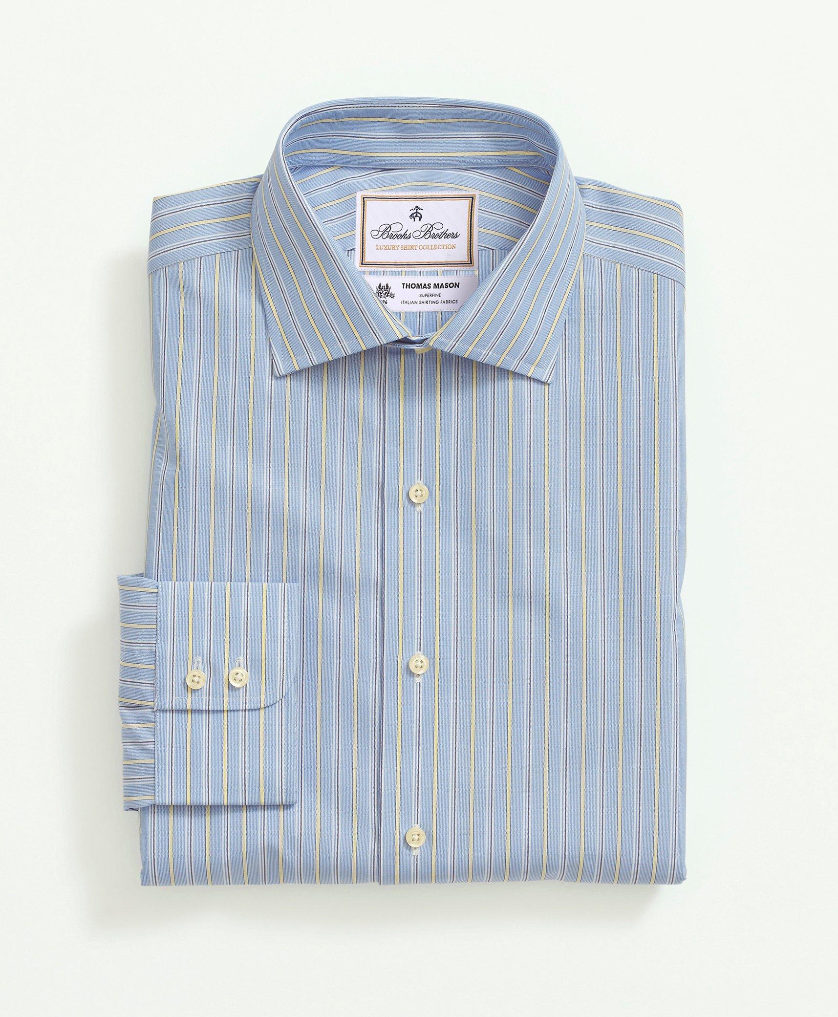 Brooks Brothers X Thomas Mason® Cotton Poplin English Collar, Stripe Dress  Shirt