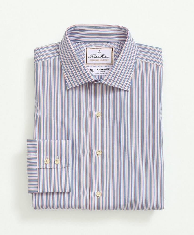 Brooks Brothers X Thomas Mason® Cotton Poplin English Collar, Stripe Dress Shirt, image 2