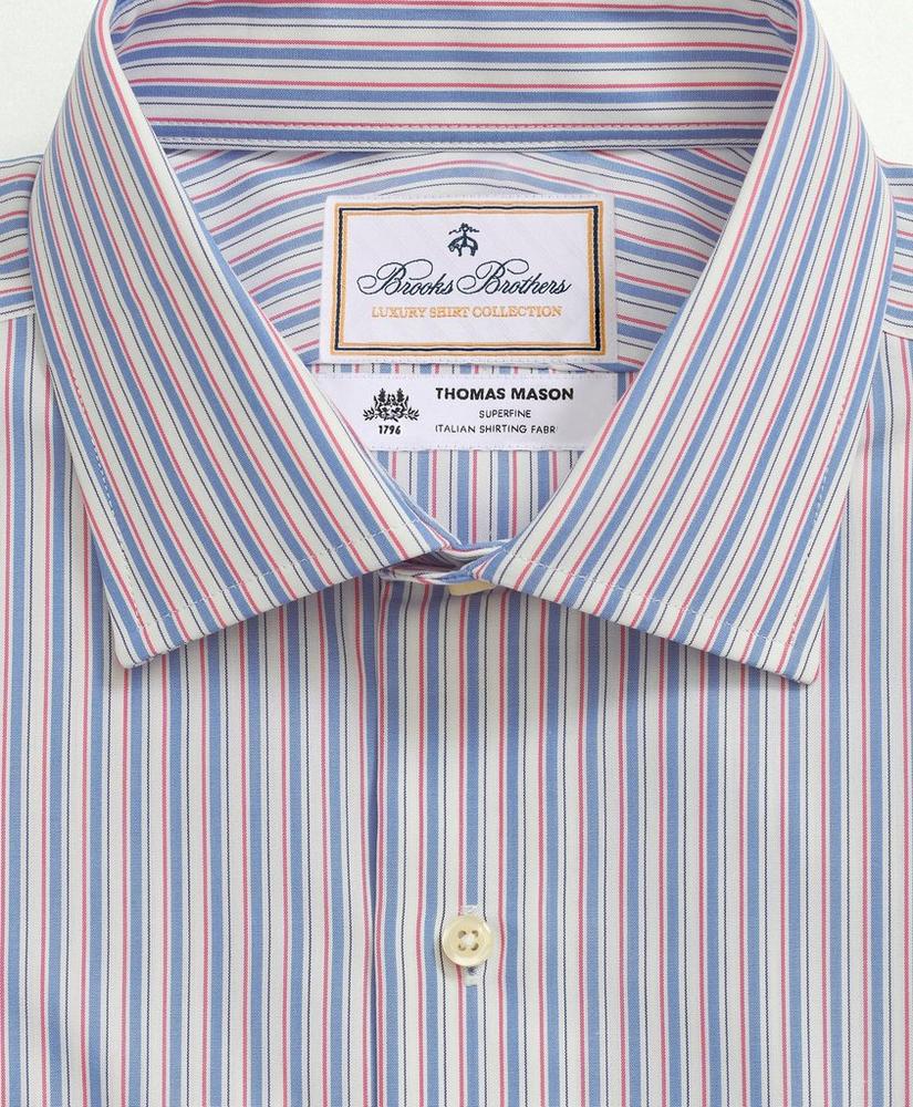 Brooks Brothers X Thomas Mason® Cotton Poplin English Collar, Stripe Dress Shirt, image 3