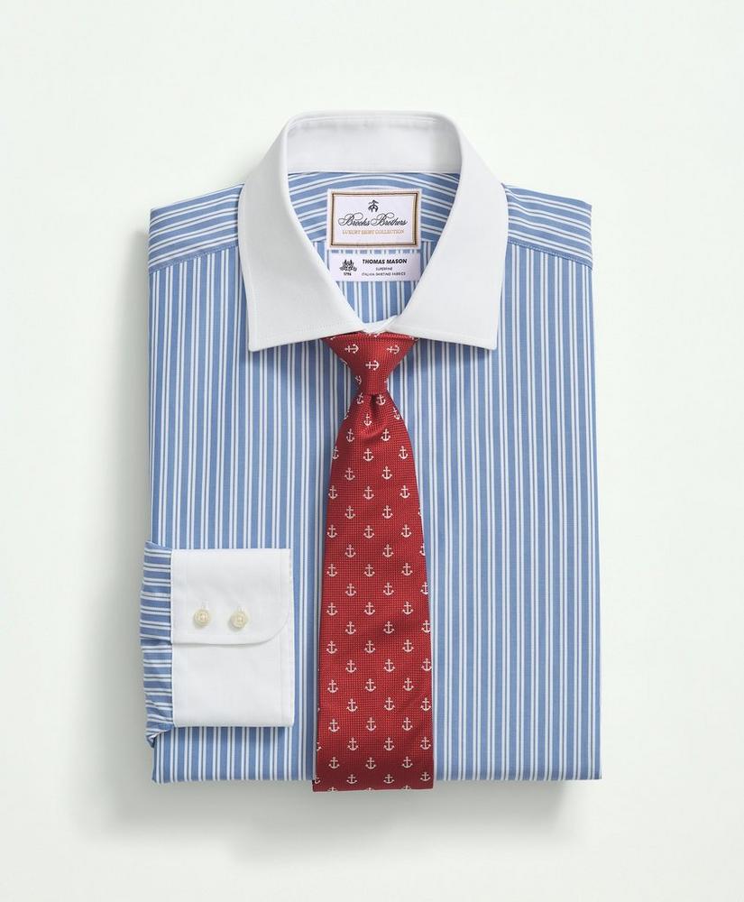 Brooks Brothers X Thomas Mason® Cotton Poplin English Collar, Stripe Dress Shirt, image 1