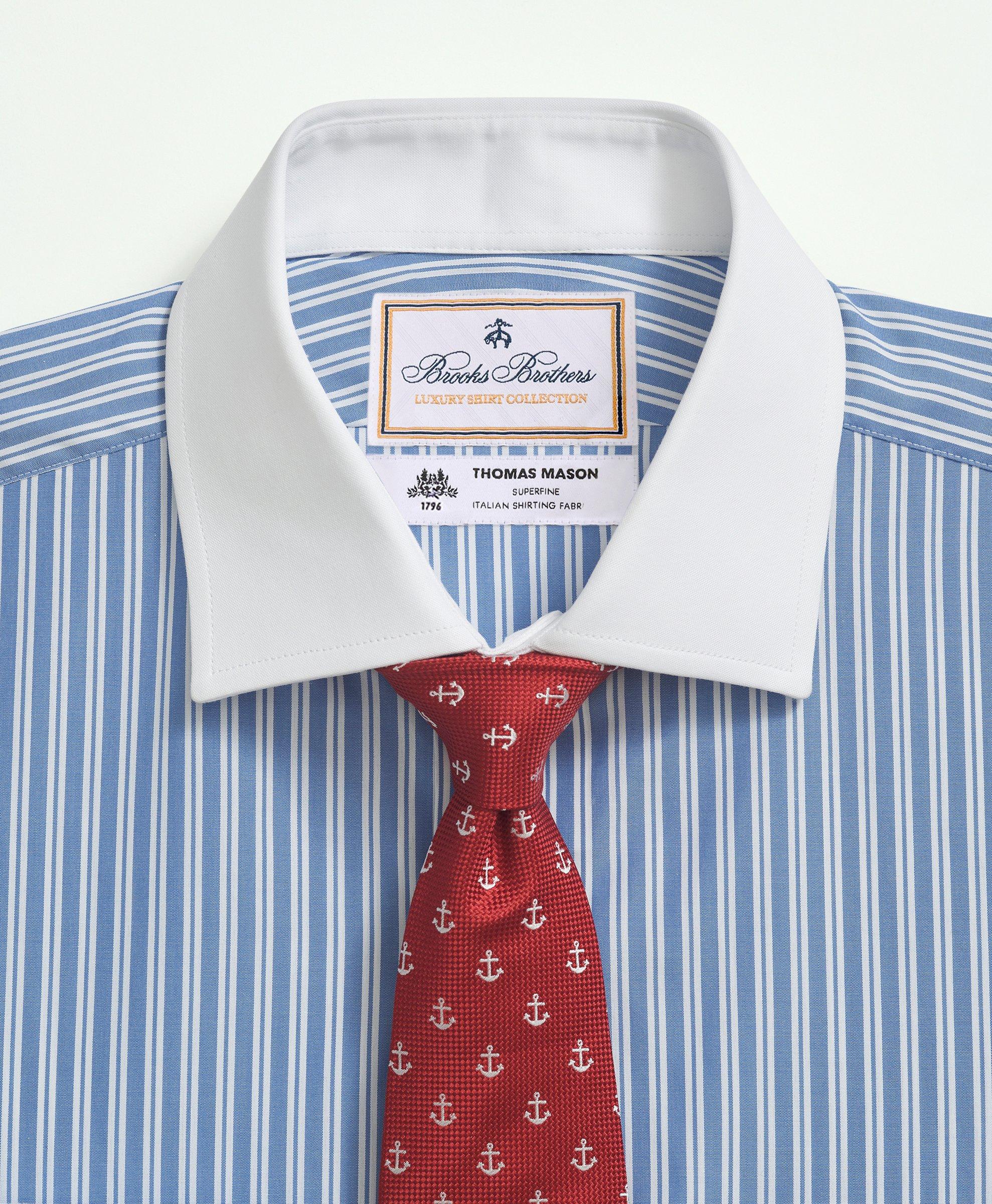 Brooks Brothers X Thomas Mason® Cotton Poplin English Collar, Stripe Dress  Shirt