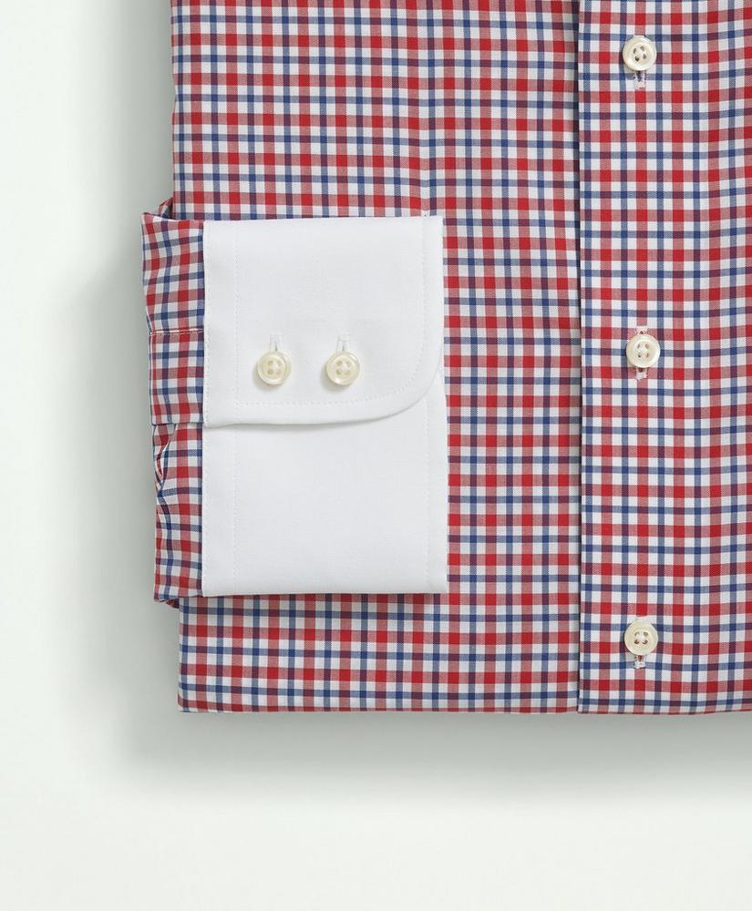 Brooks Brothers X Thomas Mason® Cotton Poplin English Collar, Check Dress Shirt, image 3