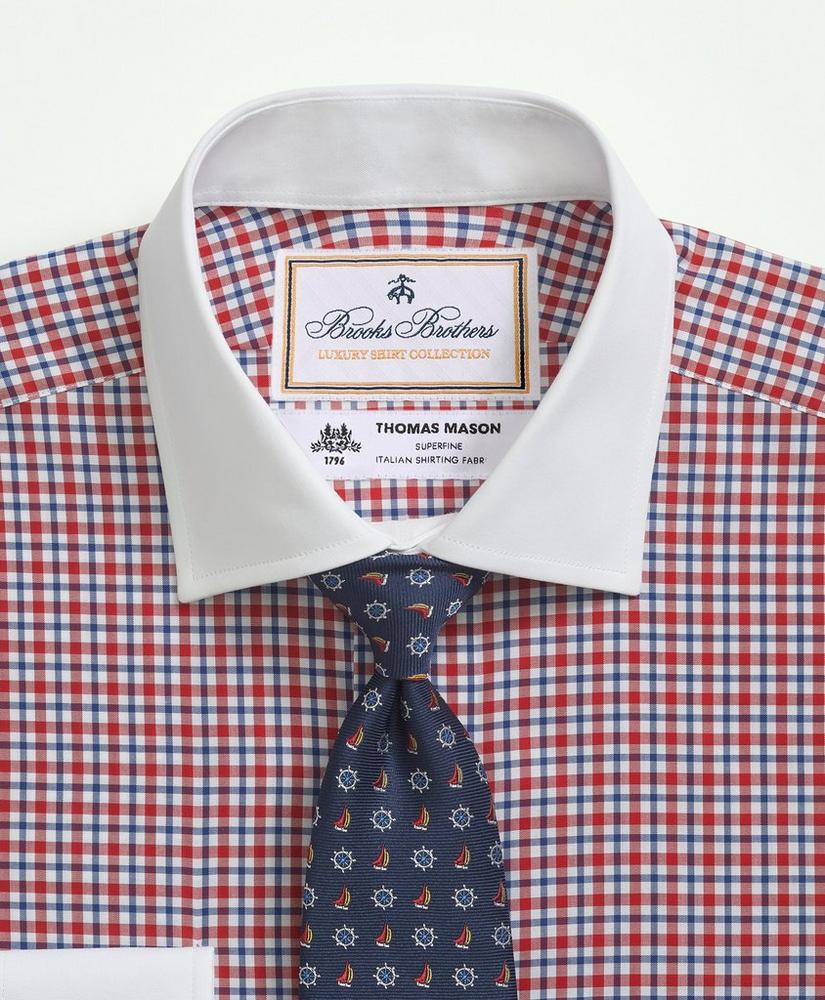 Brooks Brothers X Thomas Mason® Cotton Poplin English Collar, Check Dress Shirt, image 5