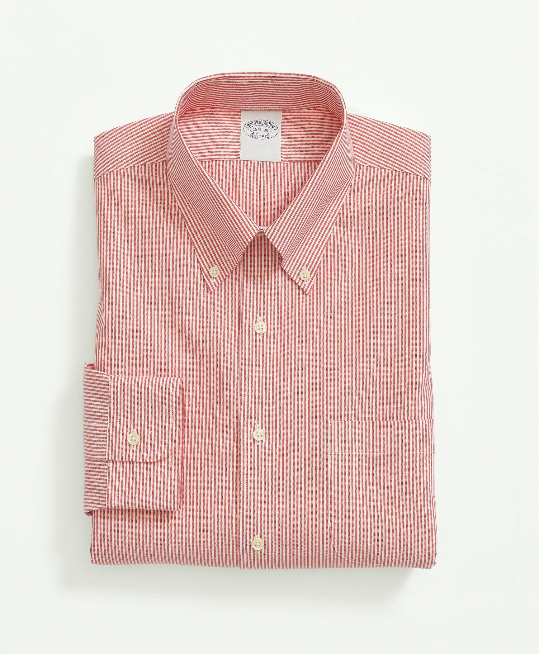 Stretch Supima® Cotton Non-Iron Pinpoint Oxford Button-Down Collar, Candy  Stripe Dress Shirt