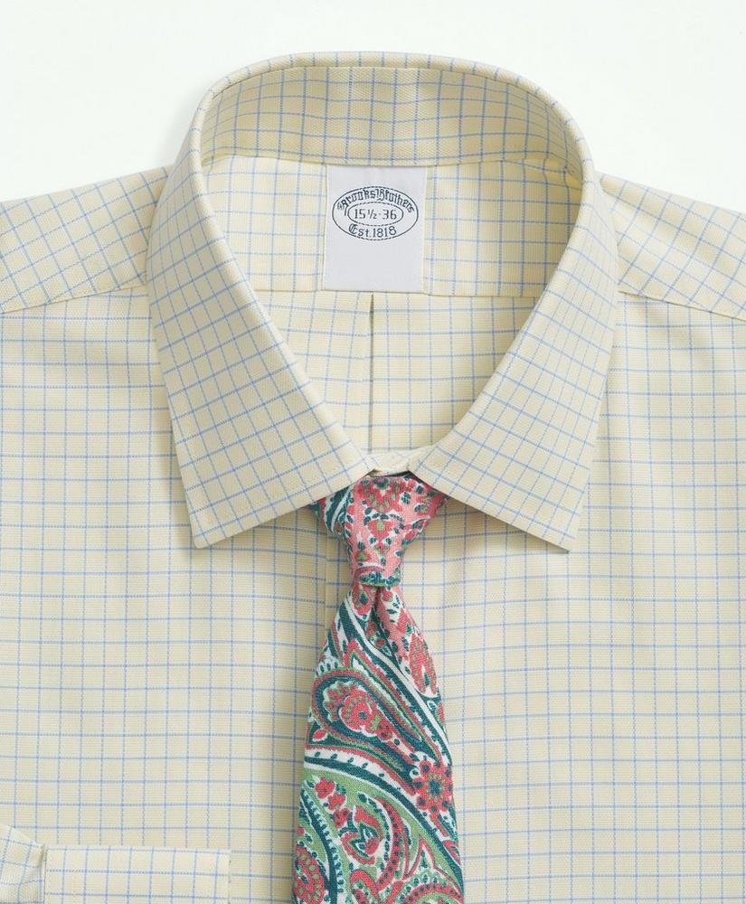Stretch Supima® Cotton Non-Iron Royal Oxford Ainsley Collar, Windowpane Dress Shirt, image 3