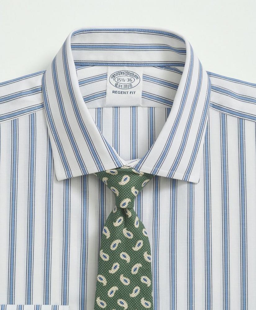 Brooks Brothers X Thomas Mason® Cotton-Linen English Spread Collar, Stripe Dress Shirt, image 4
