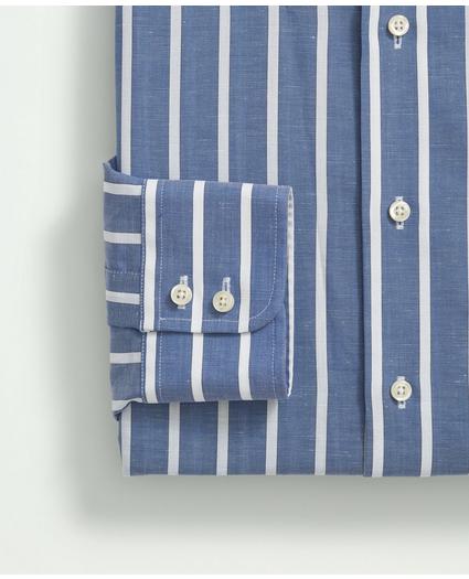 Brooks Brothers X Thomas Mason® Cotton-Linen English Spread Collar, Stripe Dress Shirt, image 3