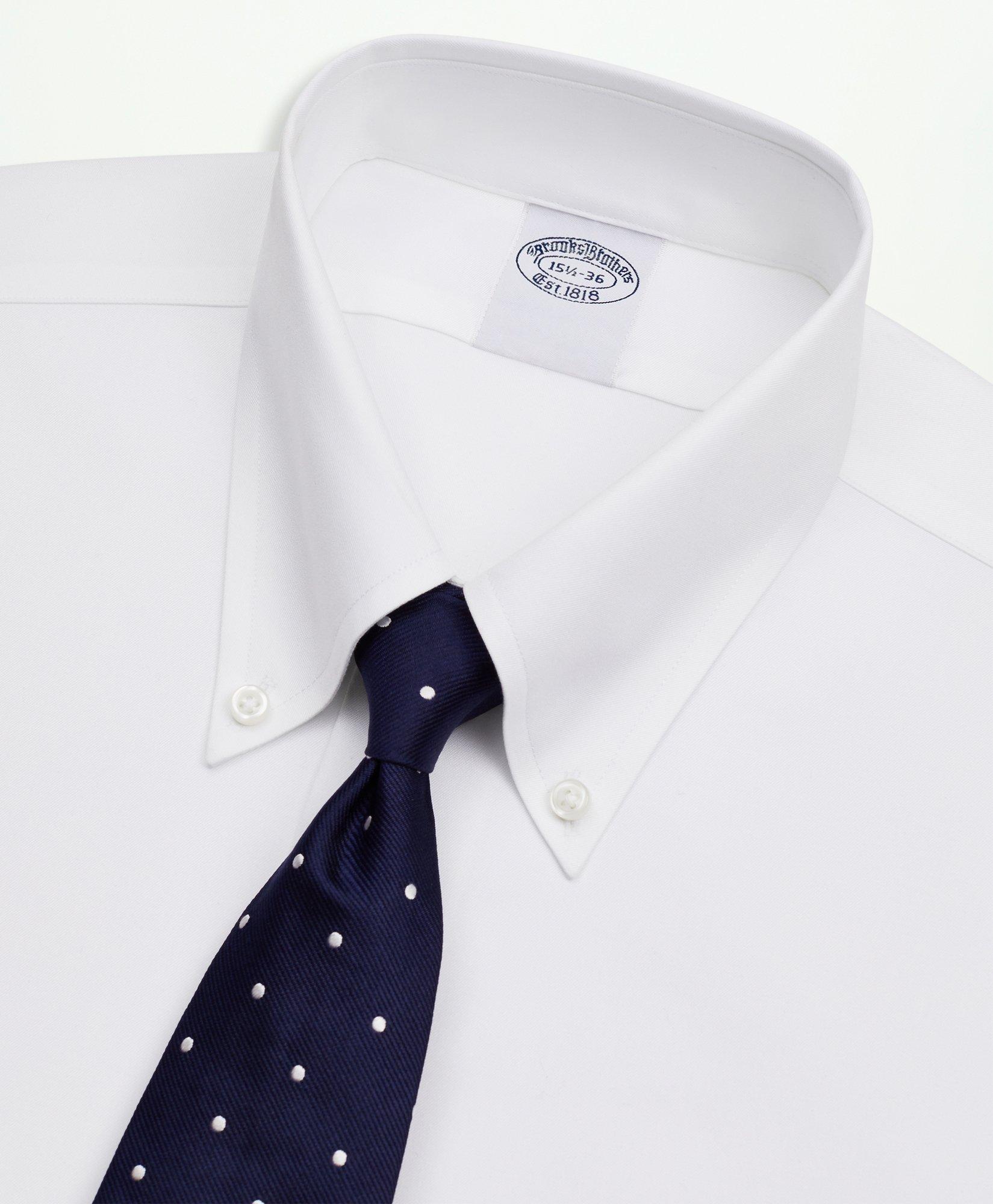 Stretch Supima® Cotton Non-Iron Twill Button-Down Collar Dress Shirt 