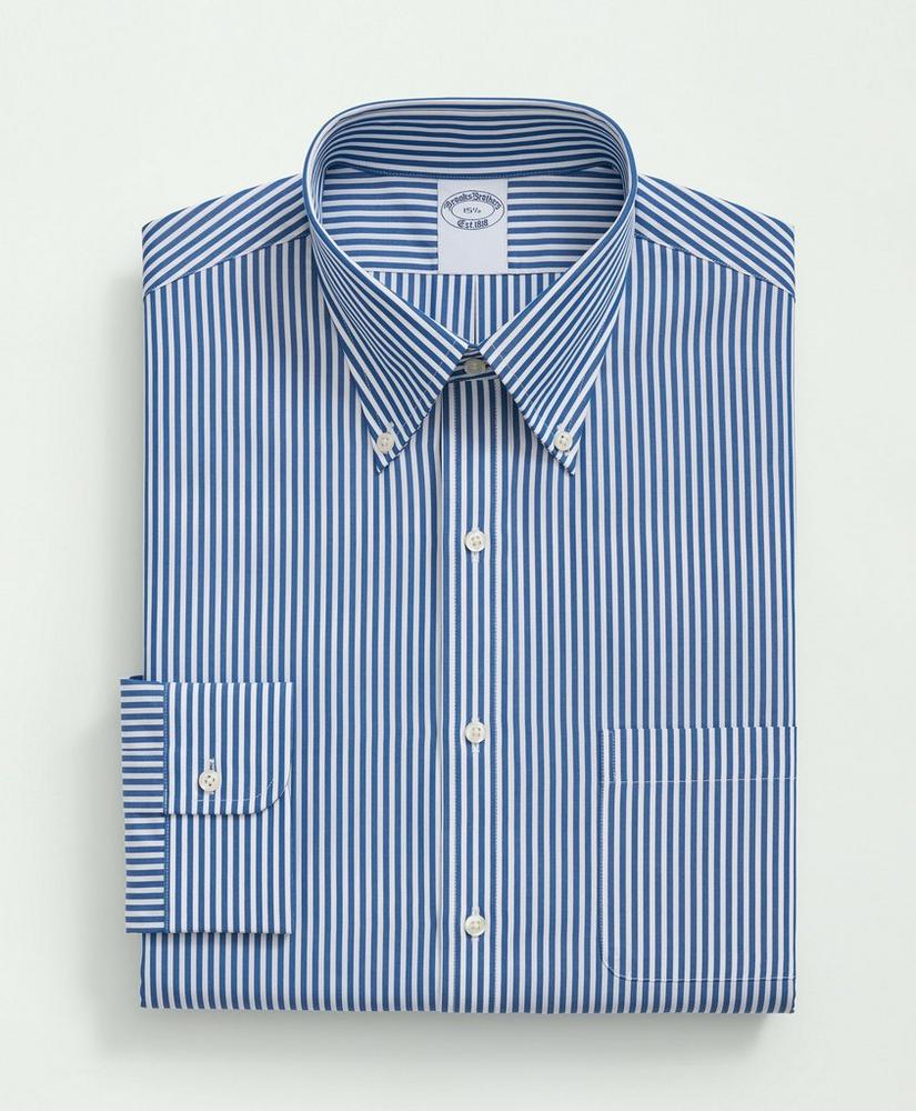 Supima® Cotton Poplin Polo Button-Down Collar, Striped Dress Shirt, image 4