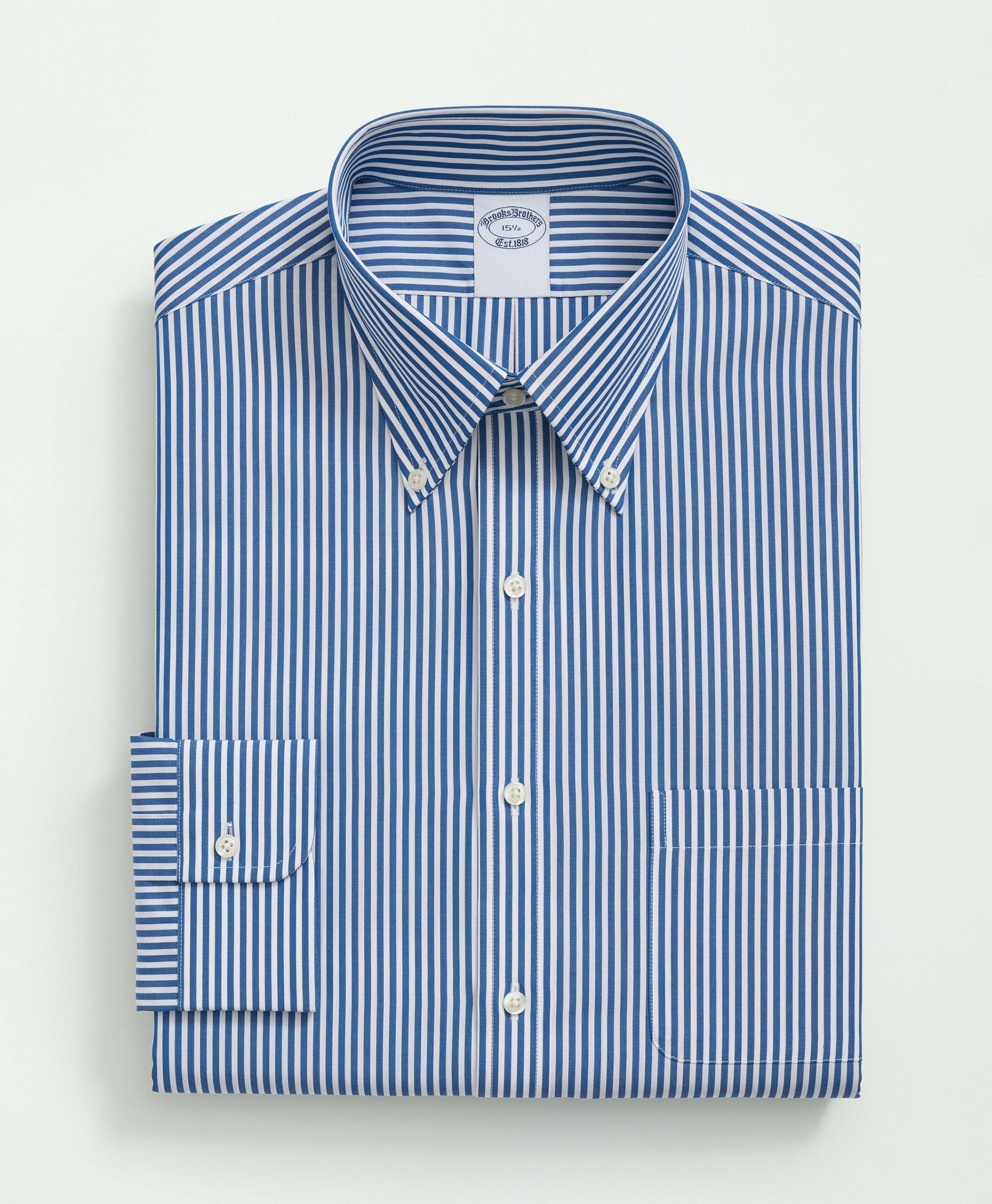 Striped button down store polo