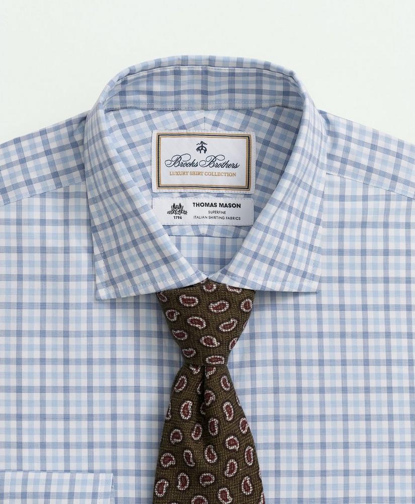 Brooks Brothers X Thomas Mason® Cotton Poplin English Collar, Checked Dress Shirt, image 2