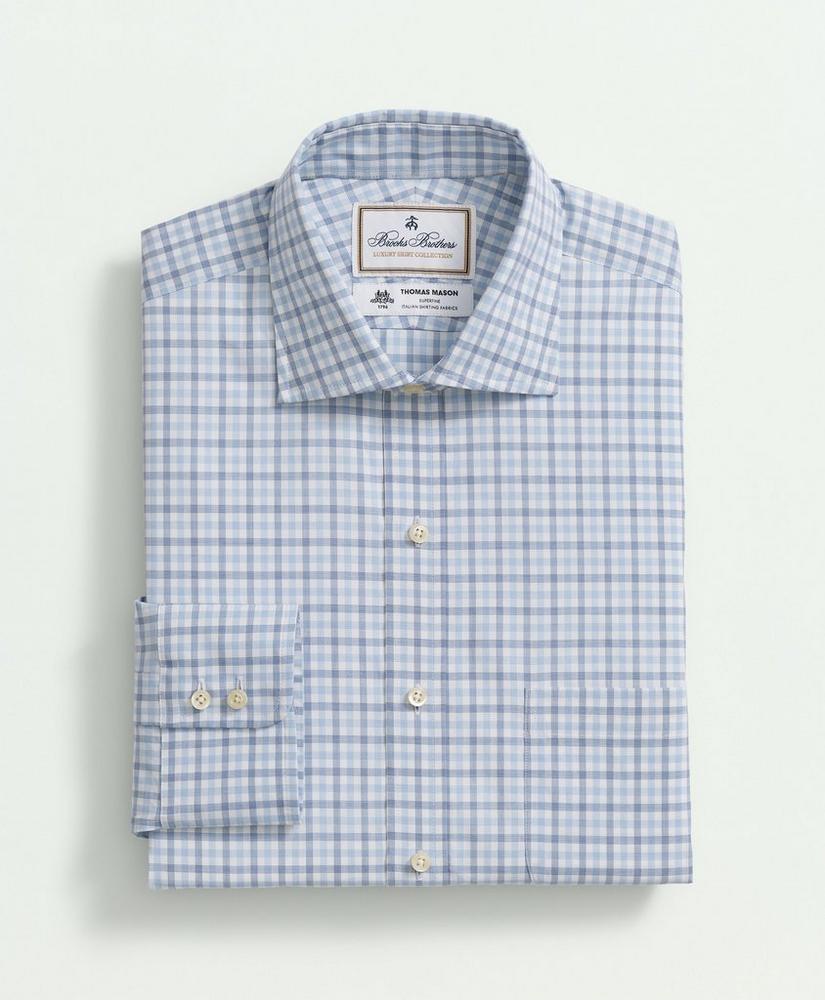 Brooks Brothers X Thomas Mason® Cotton Poplin English Collar, Checked Dress Shirt, image 3