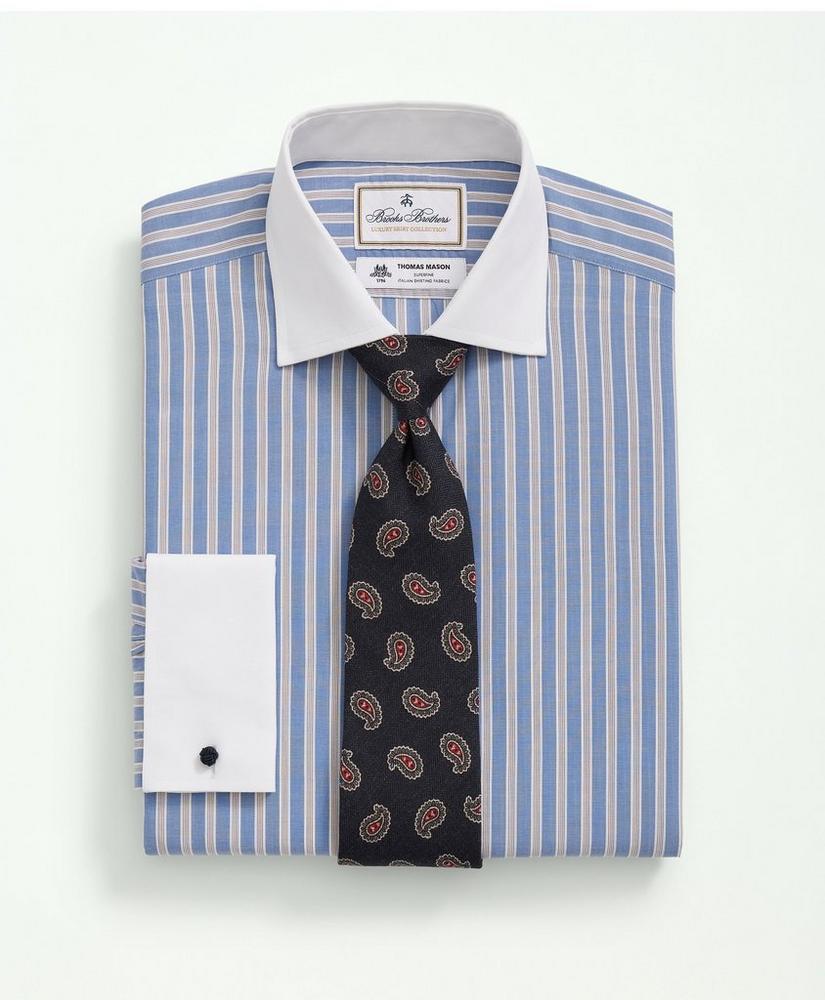 Brooks Brothers X Thomas Mason® Cotton Poplin English Collar, Striped Dress Shirt, image 1