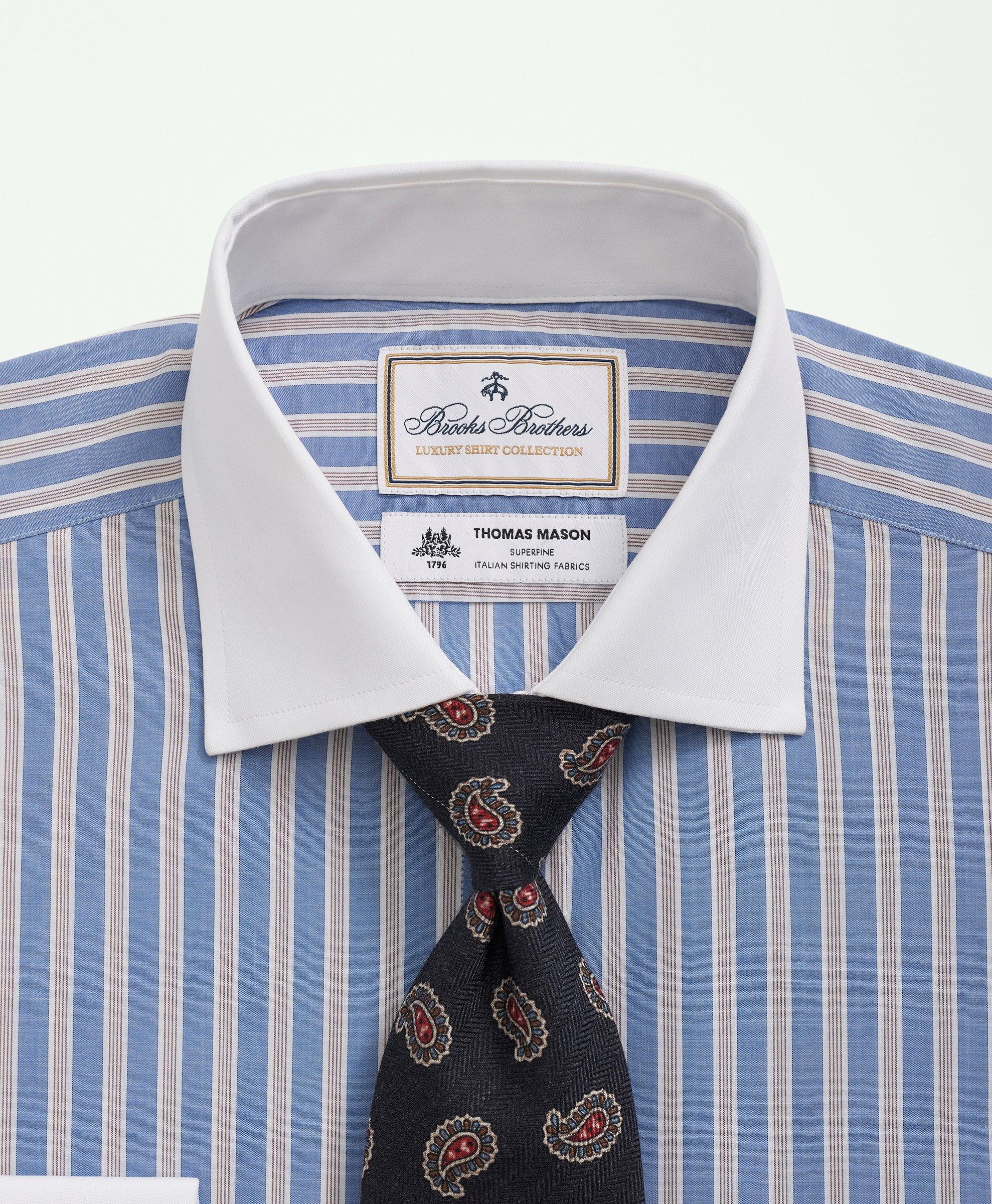 Brooks Brothers X Thomas Mason® Cotton Poplin English Collar, Striped Dress  Shirt