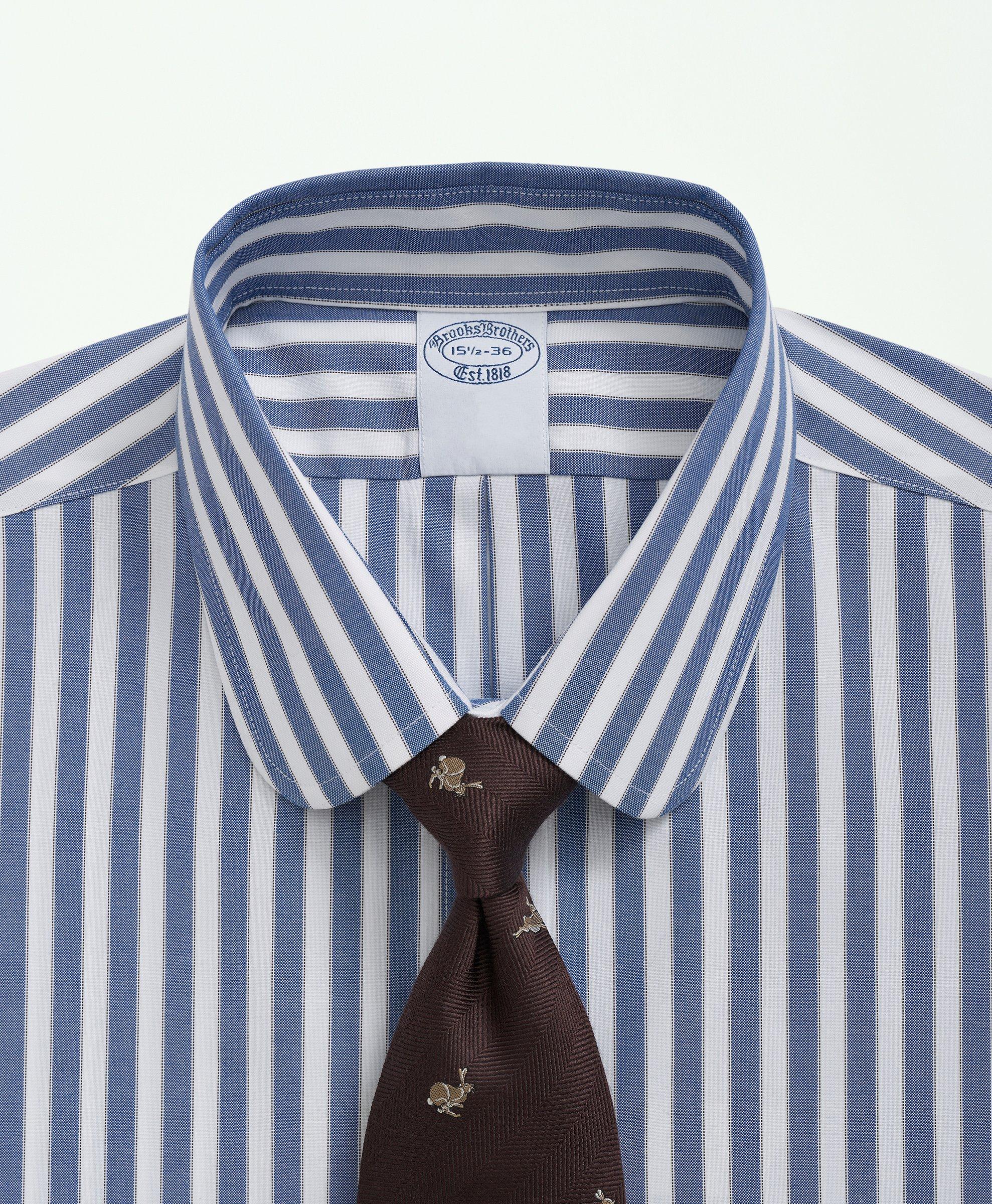 Stretch Supima® Cotton Non-Iron Pinpoint Club Collar, Striped Dress Shirt