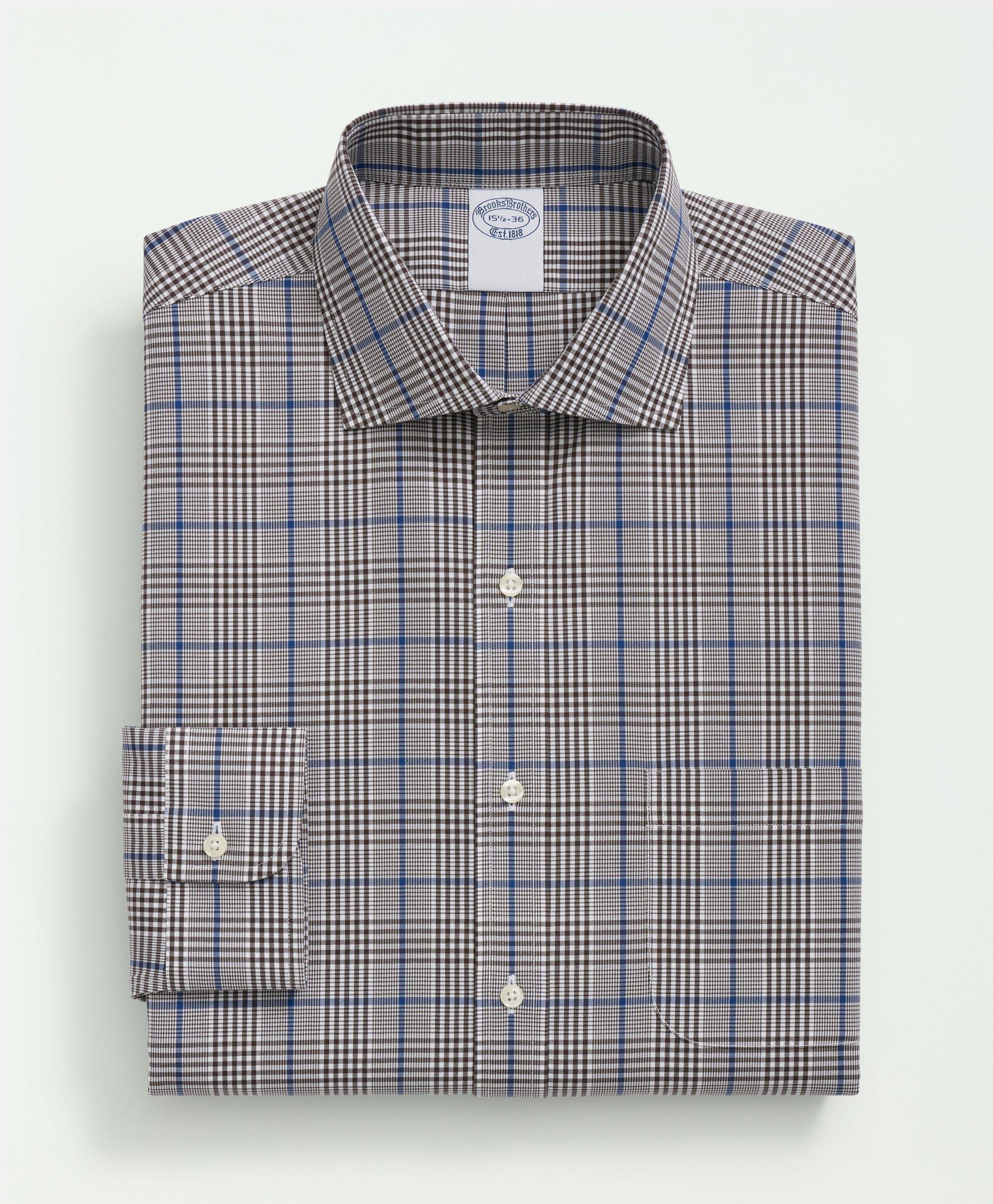 Stretch Supima® Cotton Non-Iron Pinpoint English Collar, Glen 