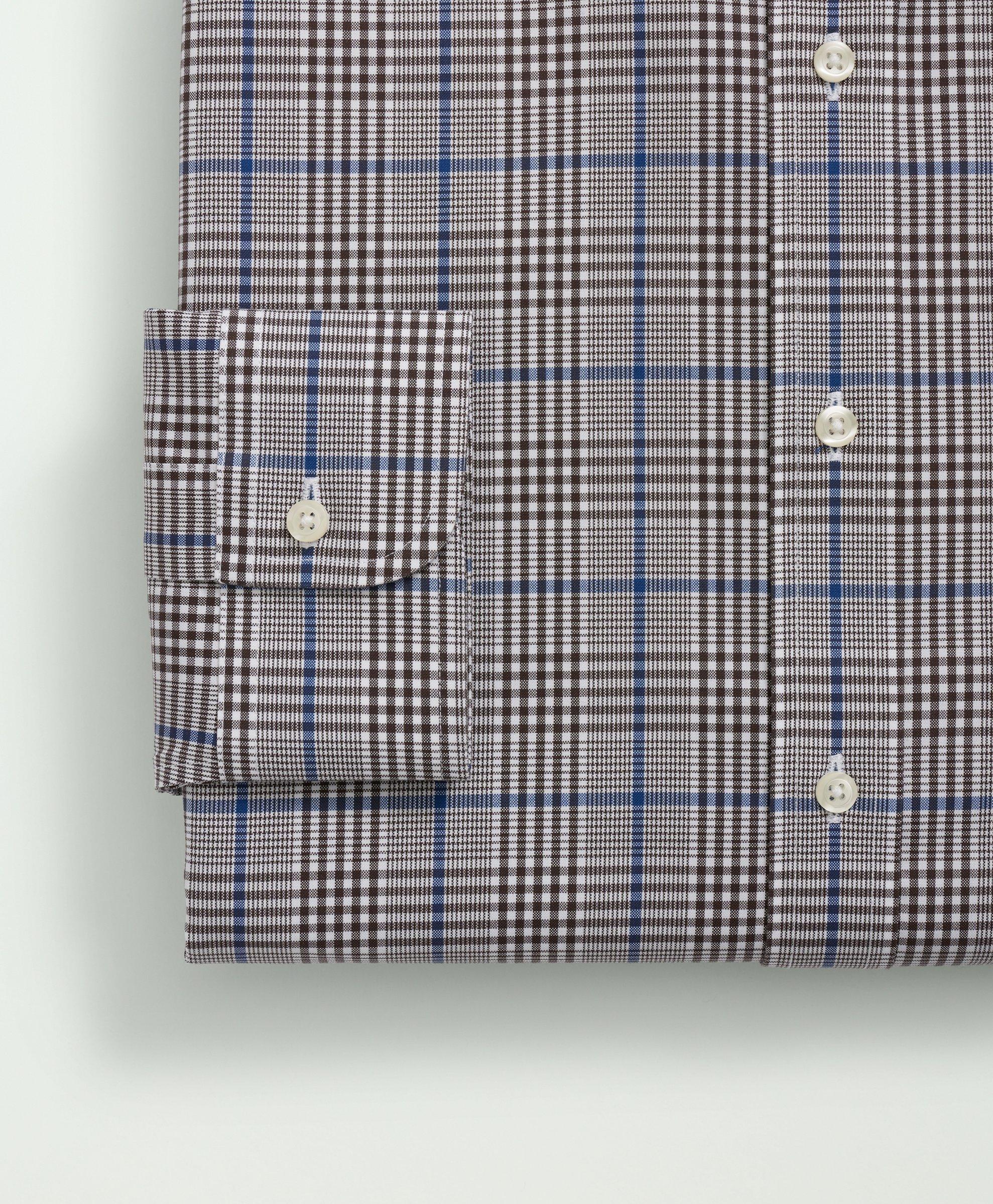 Stretch Supima® Cotton Non-Iron Pinpoint English Collar, Glen Plaid Dress  Shirt