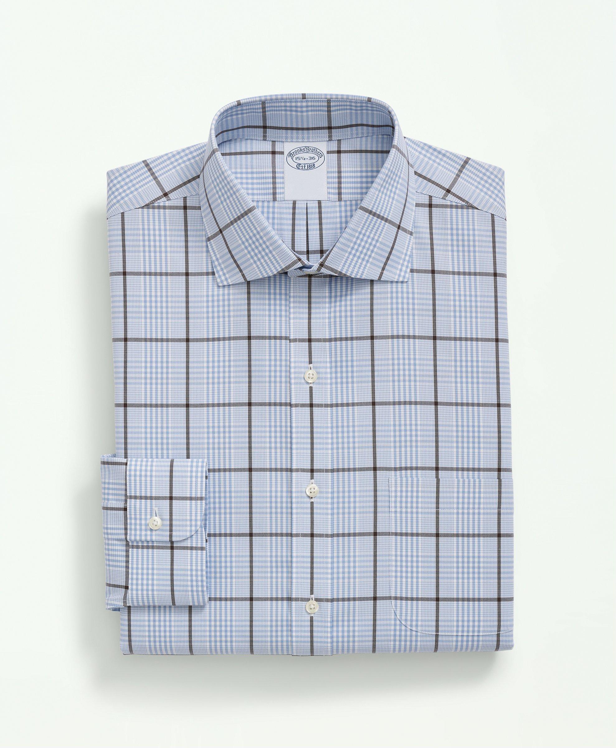 Stretch Supima® Cotton Non-Iron Pinpoint English Collar, Glen 