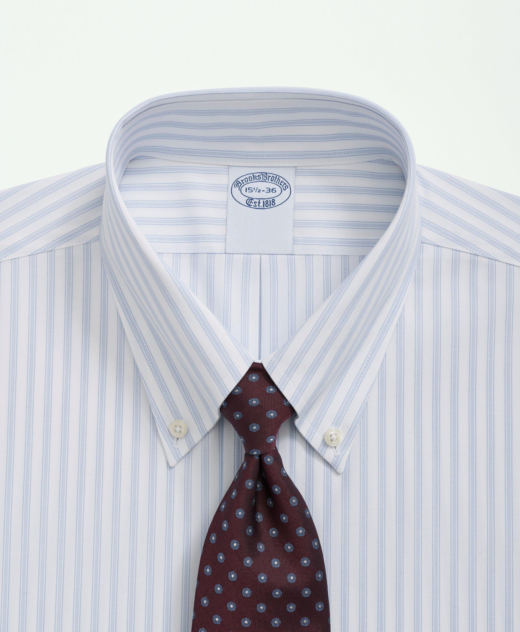 Stretch Supima® Cotton Non-Iron Poplin Polo Button Down Collar 