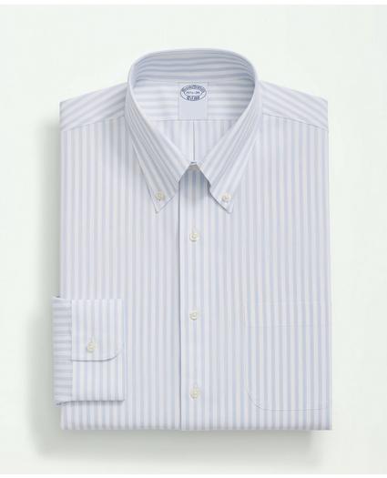 Stretch Supima® Cotton Non-Iron Poplin Polo Button Down Collar Track Striped Dress Shirt, image 4