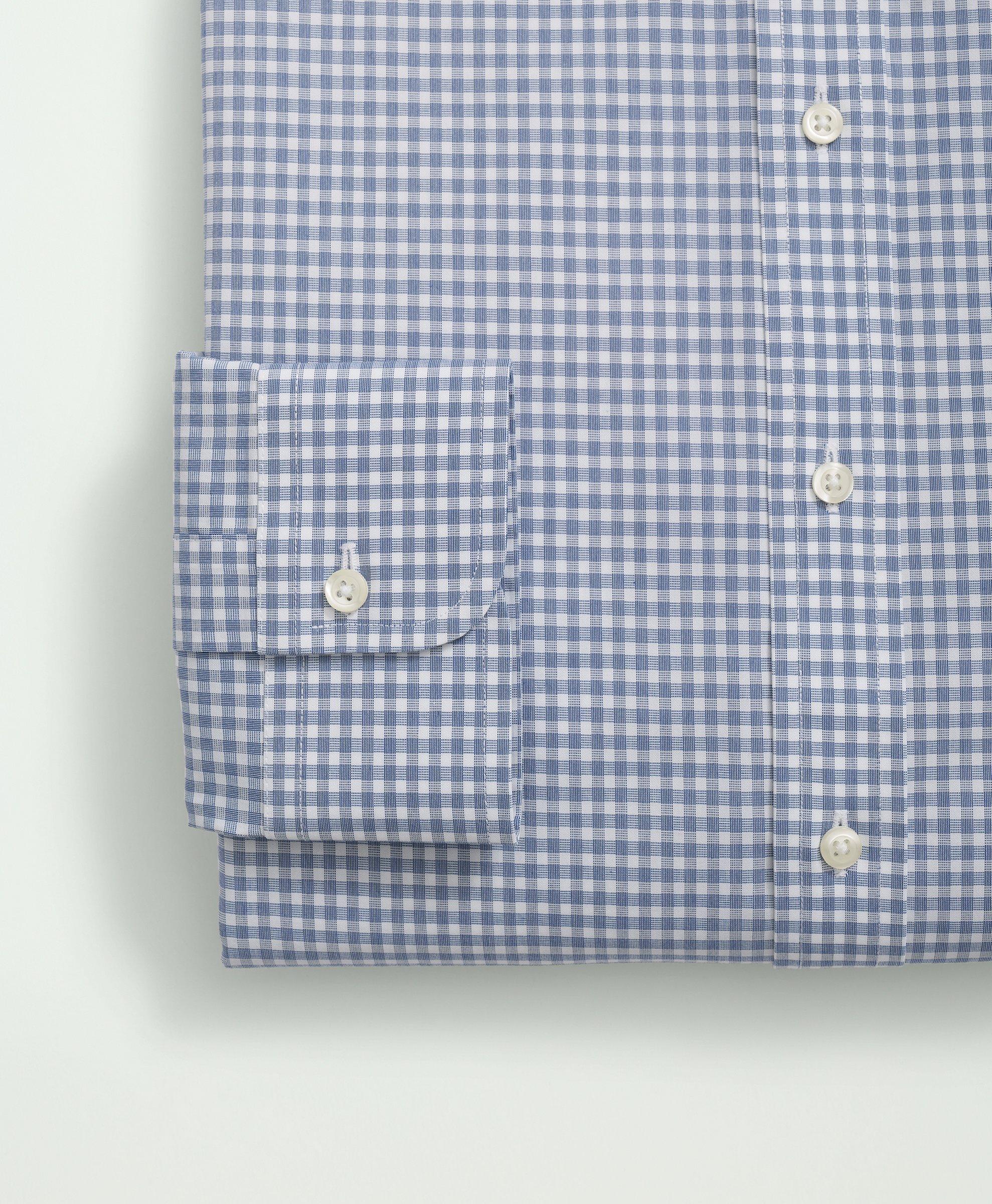 Stretch Supima® Cotton Non-Iron Poplin Ainsley Collar, Checked 
