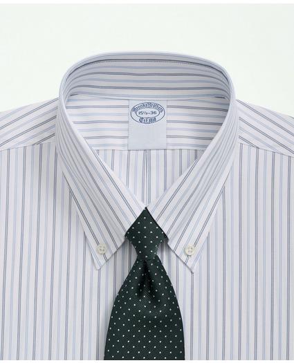 Stretch Supima® Cotton Non-Iron Poplin Polo Button-Down Collar, Striped Dress Shirt, image 2