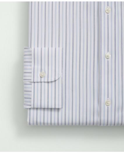 Stretch Supima® Cotton Non-Iron Poplin Polo Button-Down Collar, Striped Dress Shirt, image 3