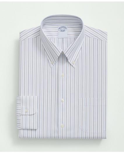 Stretch Supima® Cotton Non-Iron Poplin Polo Button-Down Collar, Striped Dress Shirt, image 4