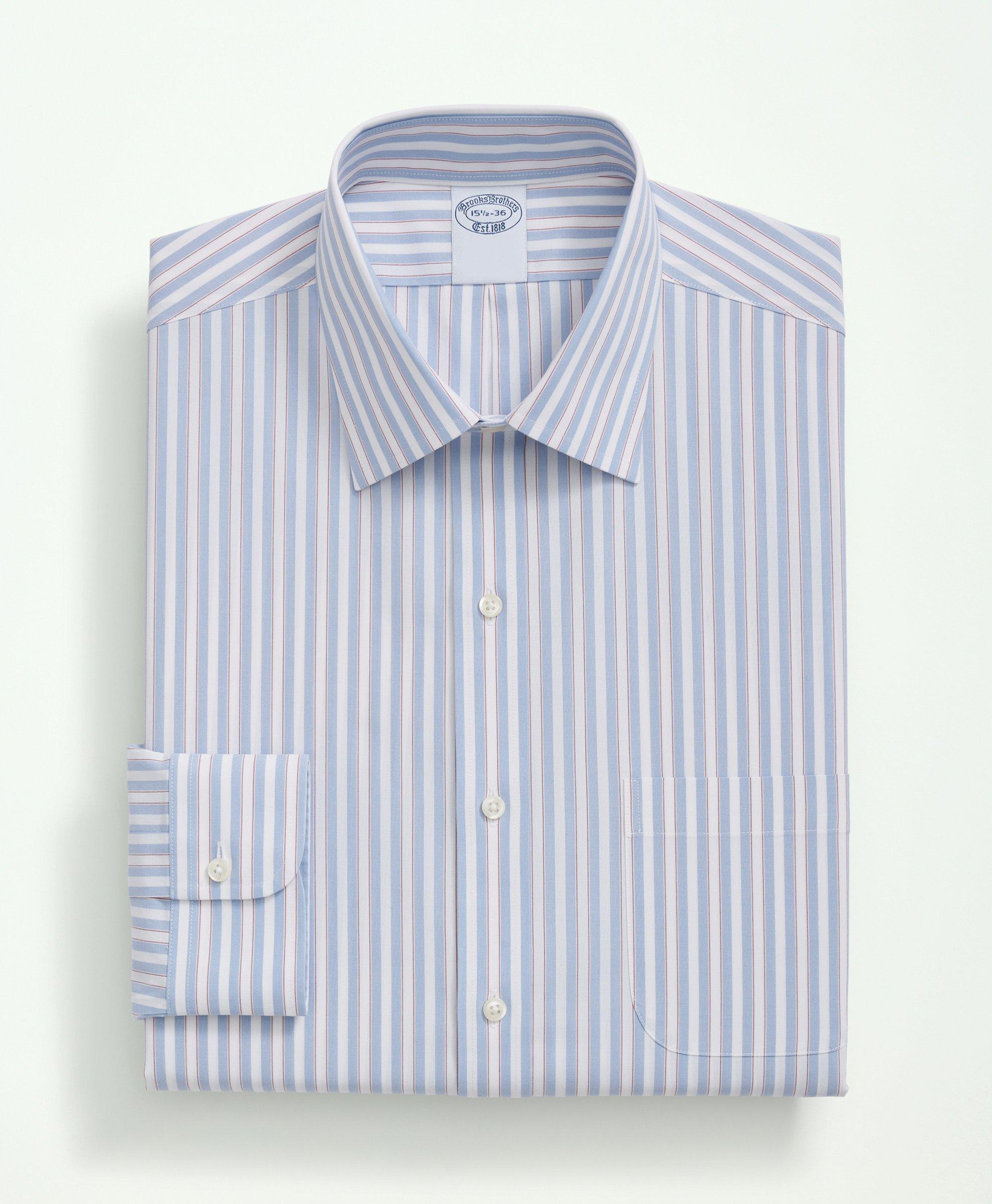 John Lewis ANYDAY Stripe Cotton Crinkle Shirt, Ice Blue, 6