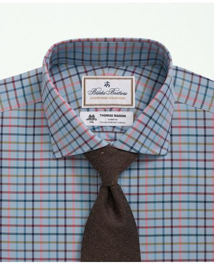 Brooks Brothers X Thomas Mason® Cotton Twill Londoner Collar, Checked Dress Shirt, image 2