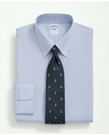 Supima® Cotton Poplin Polo Button-Down Collar, Micro Checked Dress Shirt, image 1