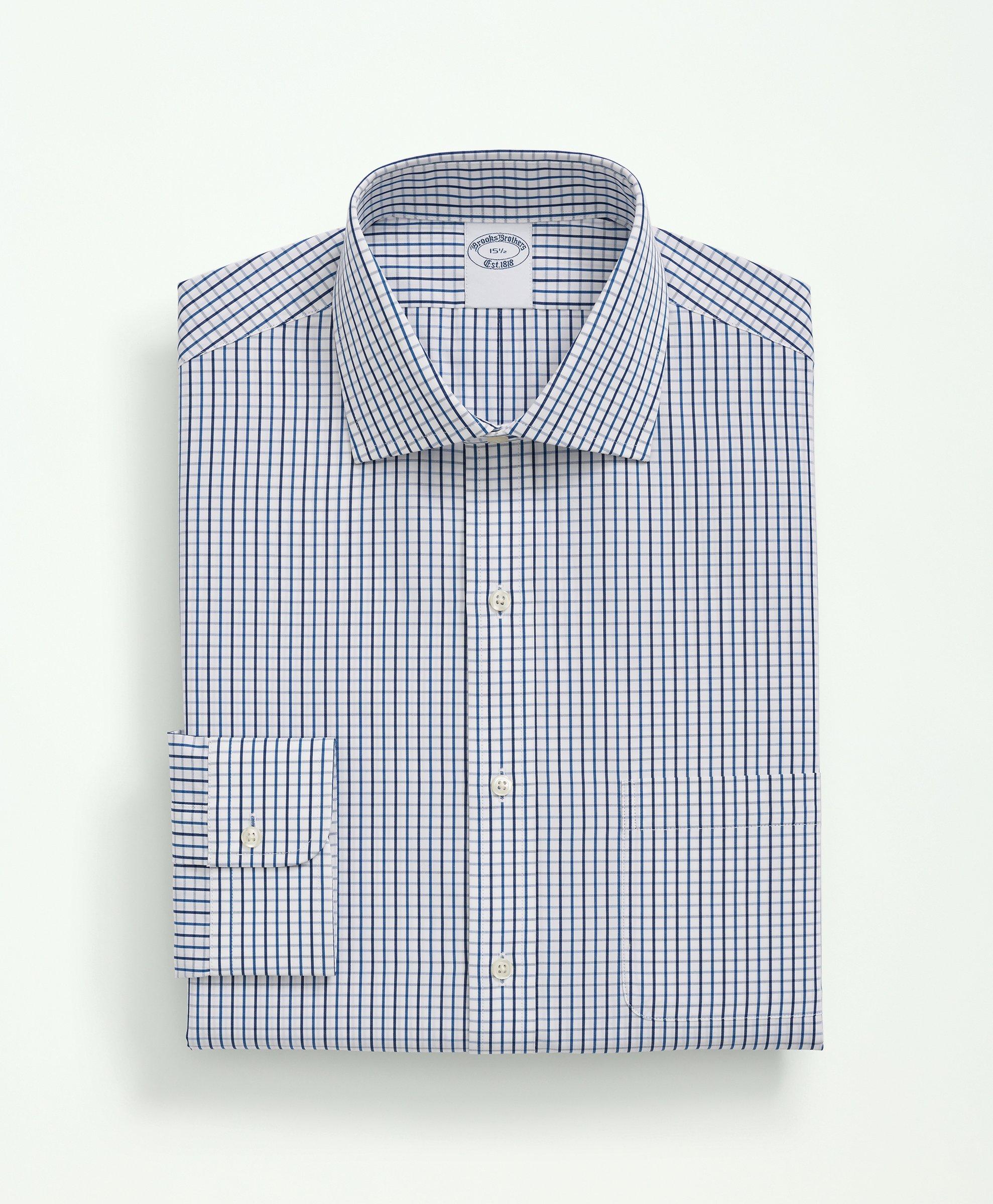 Pale Blue Regular Fit Stretch Poplin Shirt - Natural Fibres