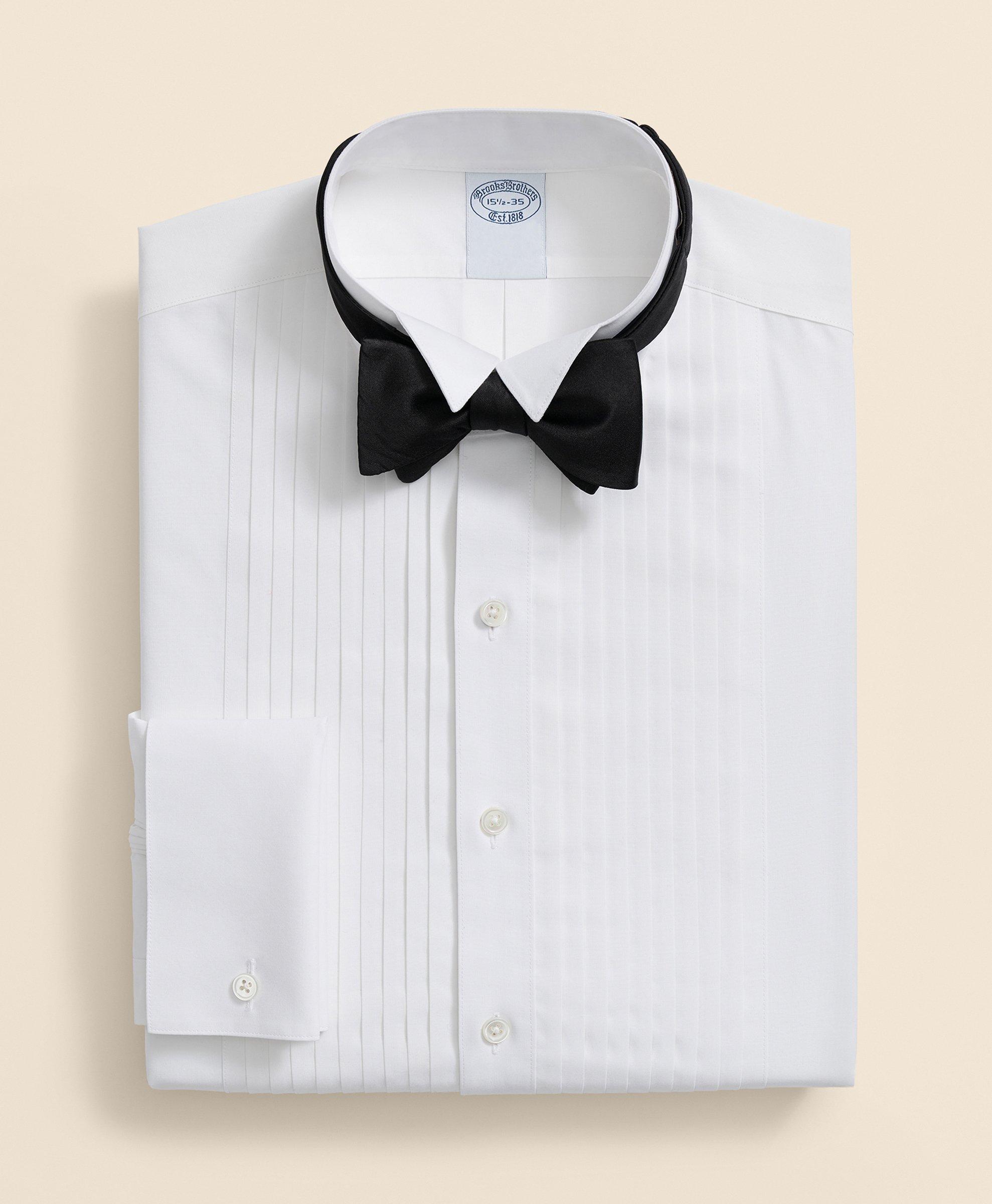 Stretch Supima® Cotton Broadcloth Wing Collar, Tuxedo Shirt