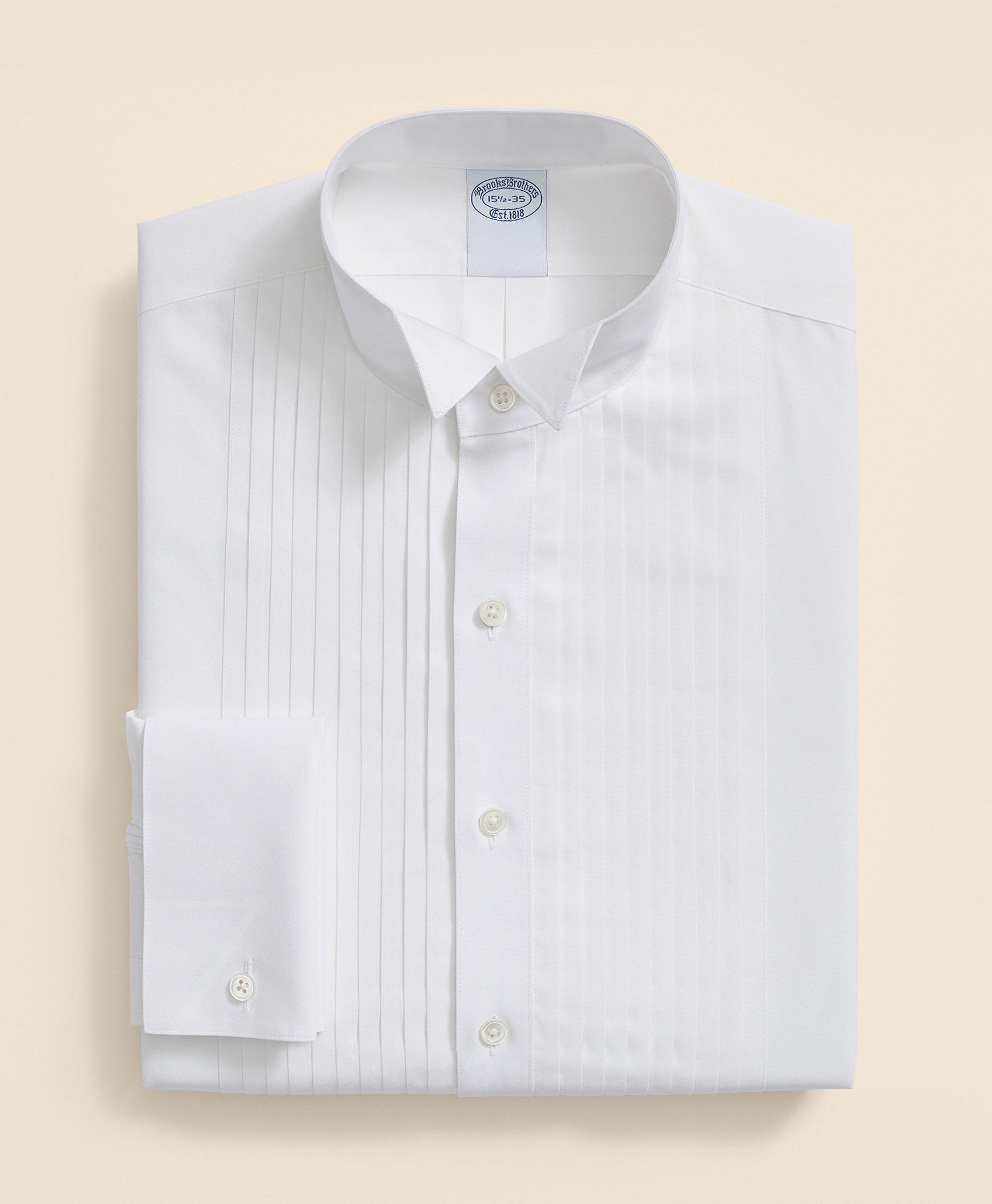 Stretch Supima® Cotton Broadcloth Wing Collar, Tuxedo Shirt
